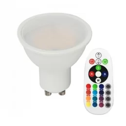 V-TAC VT-2244 LAMPADINA LED GU10 3,5W FARETTO SPOTLIGHT 110° RGB+W CON TELECOMANDO - SKU 2778 / 2779 / 2780 