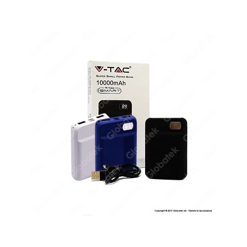 V-TAC VT-3504 POWER BANK PORTATILE 10000 MAH 2 USCITE USB 2,1A - SKU 8850 / 8851 / 8852 / 8853 V-TAC VT-3504 POWER BANK PORTATILE 10000 MAH 2 USCITE USB 2,1A - SKU 8850 / 8851 / 8852 / 8853