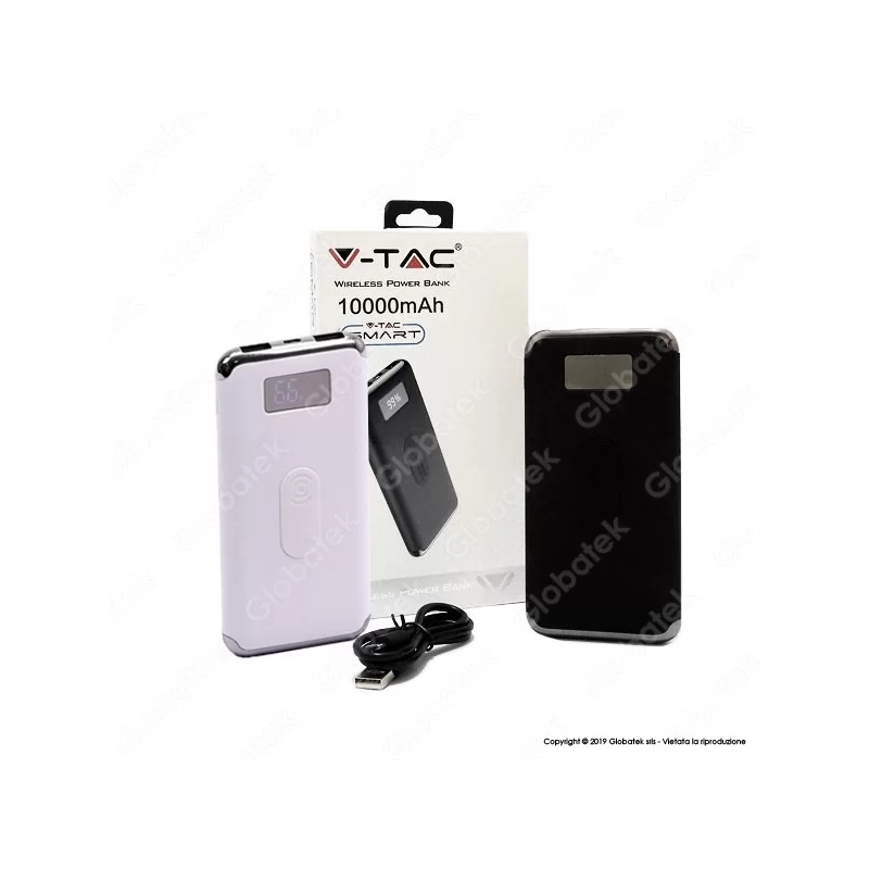 V-TAC VT-3505 POWER BANK CON RICARICA WIRELESS 10000 MAH 2 USCITE USB 2,1A - SKU 8854 / 8855 V-TAC VT-3505 POWER BANK CON RICARICA WIRELESS 10000 MAH 2 USCITE USB 2,1A - SKU 8854 / 8855