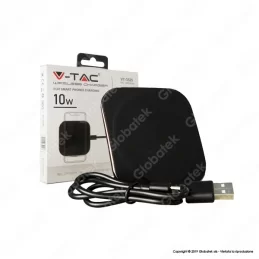 V-TAC VT-3525 CARICATORE WIRELESS CON RICARICA QI OUTPUT MASSIMO 10W COLORE NERO - SKU 8911 