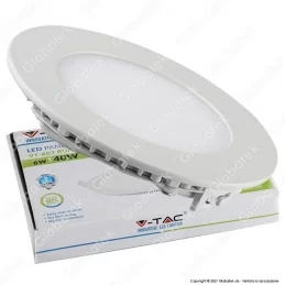 V-TAC VT-607 RD PANNELLO LED ROTONDO 6W SMD DA INCASSO CON DRIVER - SKU 4854 / 4855 / 4856 