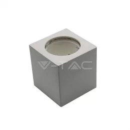 V-TAC VT-727SQ PORTAFARETTO QUADRATO A MONTAGGIO SUPERFICIALE IN GESSO PER LAMPADINE GU10 E GU5.3 - SKU 3664 