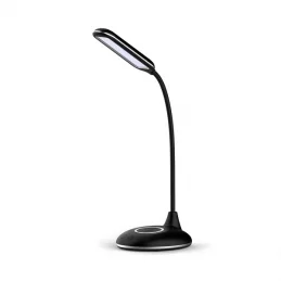 V-TAC VT-7705 LAMPADA DA TAVOLO LED 4W MULTIFUNZIONE CON STAZIONE DI RICARICA WIRELESS COLORE NERO - SKU 8604 