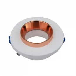 V-TAC VT-862 PORTAFARETTO ROTONDO DA INCASSO IN GESSO FINITURA CROMATA PER LAMPADINE GU10 E GU5.3 - SKU 3123 