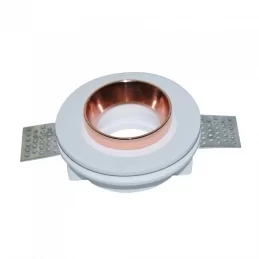 V-TAC VT-866 PORTAFARETTO ROTONDO DA INCASSO IN GESSO FINITURA CROMATA PER LAMPADINE GU10 E GU5.3 - SKU 3147 