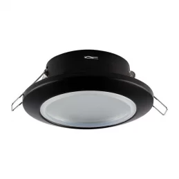 V-TAC VT-981 PORTAFARETTO ROTONDO FISSO DA INCASSO PER LAMPADINE GU10 NERO IP44 - SKU 6699 