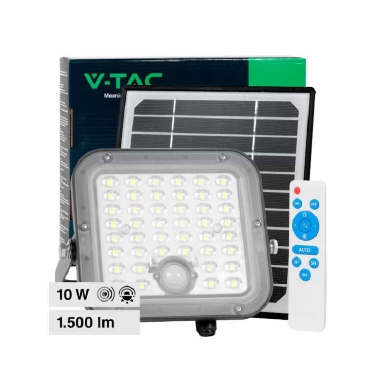 V-TAC VT-411 FARO LED 10W FARETTO IP65 CON PANNELLO SOLARE SENSORE CREPUSCOLARE DI MOVIMENTO E TELECOMANDO - SKU 10314 / 10313 V-TAC VT-411 FARO LED 10W FARETTO IP65 CON PANNELLO SOLARE SENSORE CREPUSCOLARE DI MOVIMENTO E TELECOMANDO - SKU 10314 / 10313