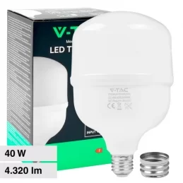 V-TAC VT-21040 LAMPADINA LED E27 / E40 HI-POWER 40W TUBOLARE T120 SMD - SKU 23572 / 23573 