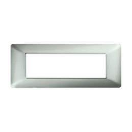 MAPAM PLACCA TECNOPOLIMERO 6P ARGENTO - MOD. M8007-05 - COMPATIBILE CON BTICINO MATIX 