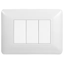 ETTROIT SOLAR PLACCA PLASTICA 3P BIANCA - MOD. MT83301 - COMPATIBILE CON BTICINO MATIX 