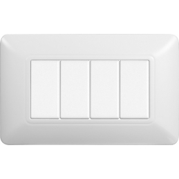 ETTROIT SOLAR PLACCA PLASTICA 4P BIANCA - MOD. MT83401 - COMPATIBILE CON BTICINO MATIX 
