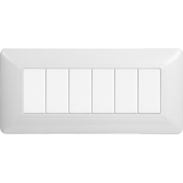 ETTROIT SOLAR PLACCA PLASTICA 6P BIANCA - MOD. MT83601 - COMPATIBILE CON BTICINO MATIX 
