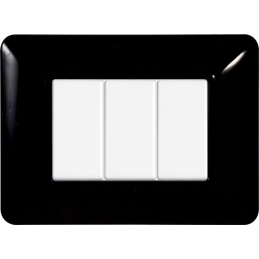 ETTROIT SOLAR PLACCA PLASTICA 3P NERO - MOD. MT83302 - COMPATIBILE CON BTICINO MATIX 