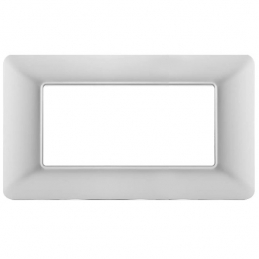 MAPAM PLACCA TECNOPOLIMERO 4P ARGENTO - MOD. M8004-05 - COMPATIBILE CON BTICINO MATIX 