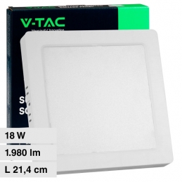 V-TAC VT-60018 PANNELLO LED QUADRATO 18W SMD A SUPERFICIE CON DRIVER - SKU 10498 / 10499 / 10500 