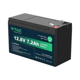 V-TAC VT-12.8V7.2AH-L BATTERIA LIFEPO4 12,8V 7,2AH CON ATTACCHI T2 IP55 - SKU 11942 