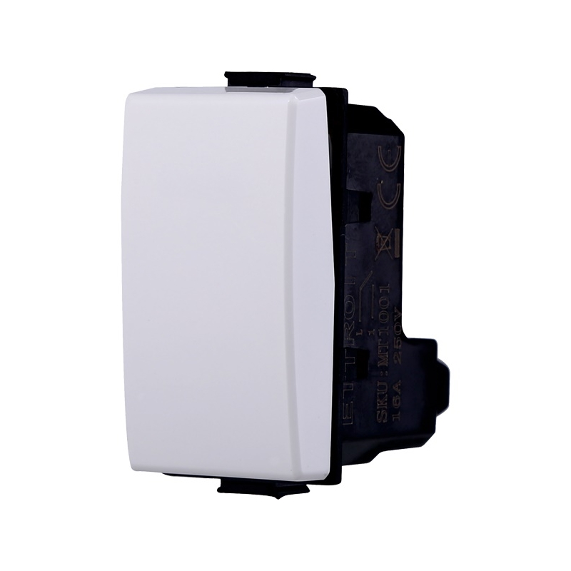ETTROIT INTERRUTTORE UNIPOLARE (16A-250V) BIANCO - MOD. MT0401 - COMPATIBILE CON BTICINO MATIX 