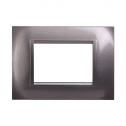 ETTROIT SPACE PLACCA PLASTICA QUADRATA 3P TITANIO - MOD. LN89308 - COMPATIBILE CON BTICINO LIVING LIGHT / INTERNATIONAL 