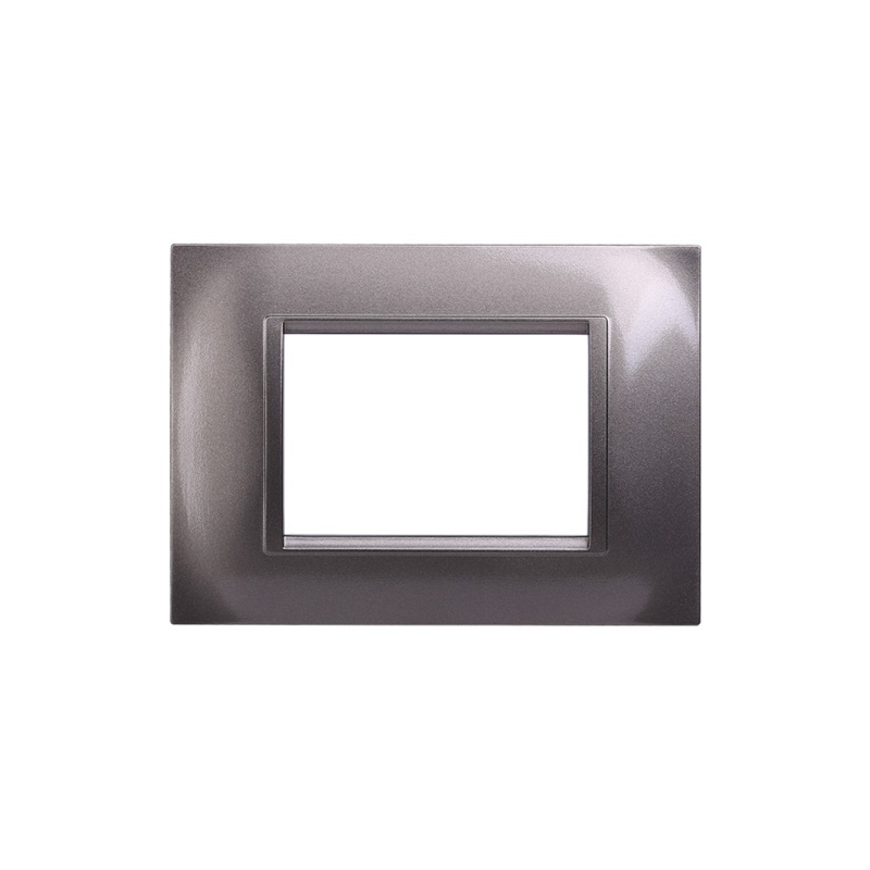 ETTROIT SPACE PLACCA PLASTICA QUADRATA 3P TITANIO - MOD. LN89308 - COMPATIBILE CON BTICINO LIVING LIGHT / INTERNATIONAL 