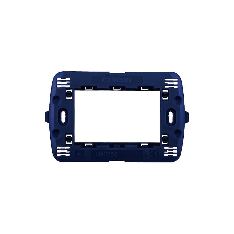 ETTROIT SPACE SUPPORTO 3POSTI - MOD. LN0203 - COMPATIBILE CON BTICINO LIVING LIGHT / INTERNATIONAL 