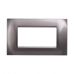 ETTROIT SPACE PLACCA PLASTICA QUADRATA 4P TITANIO - MOD. LN89408 - COMPATIBILE CON BTICINO LIVING LIGHT / INTERNATIONAL 