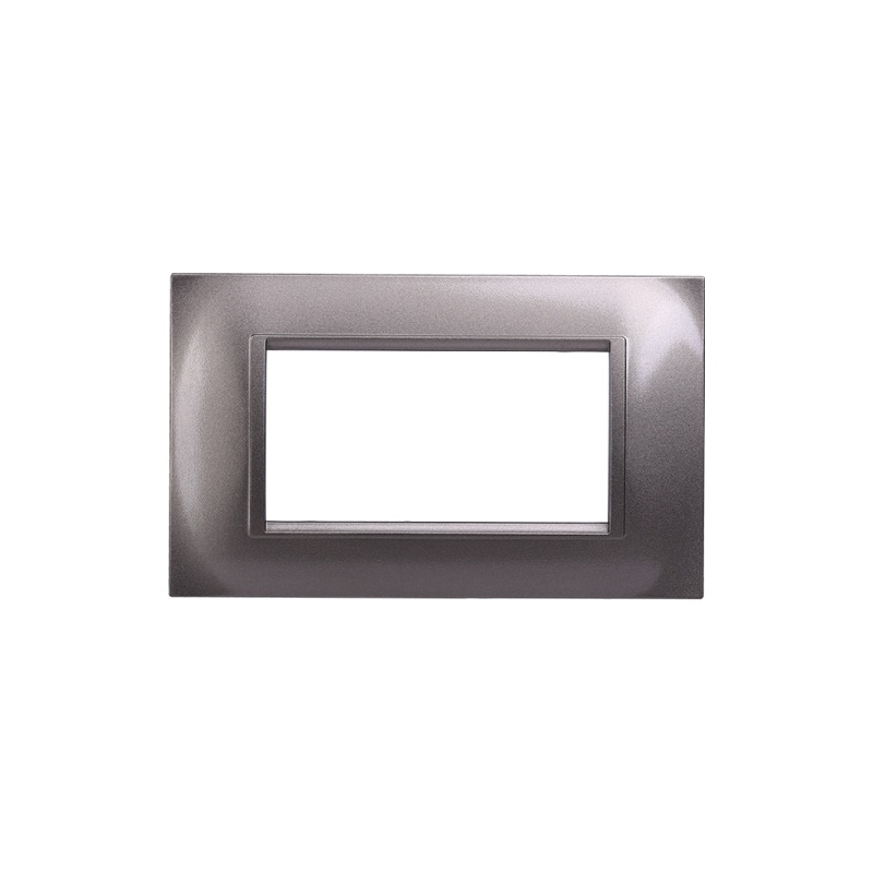 ETTROIT SPACE PLACCA PLASTICA QUADRATA 4P TITANIO - MOD. LN89408 - COMPATIBILE CON BTICINO LIVING LIGHT / INTERNATIONAL 