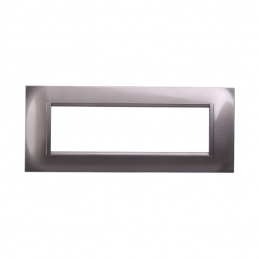 ETTROIT SPACE PLACCA PLASTICA QUADRATA 7P TITANIO - MOD. LN89708 - COMPATIBILE CON BTICINO LIVING LIGHT / INTERNATIONAL 