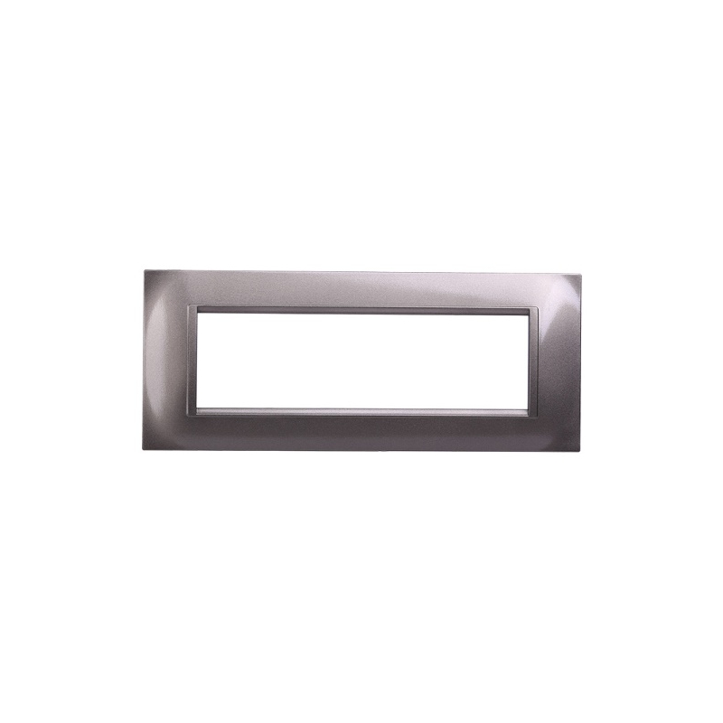 ETTROIT SPACE PLACCA PLASTICA QUADRATA 7P TITANIO - MOD. LN89708 - COMPATIBILE CON BTICINO LIVING LIGHT / INTERNATIONAL 