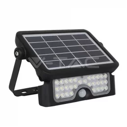 V-TAC VT-777-5 LAMPADA DA MURO LED 5W CON PANNELLO SOLARE E SENSORE COLORE NERO - SKU 8547 