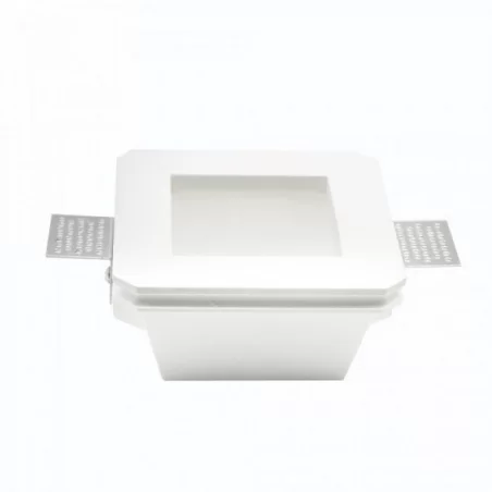 V-TAC VT-801SQ PORTAFARETTO QUADRATO DA INCASSO IN GESSO E VETRO PER LAMPADINE GU10 E GU5.3 - SKU 3691