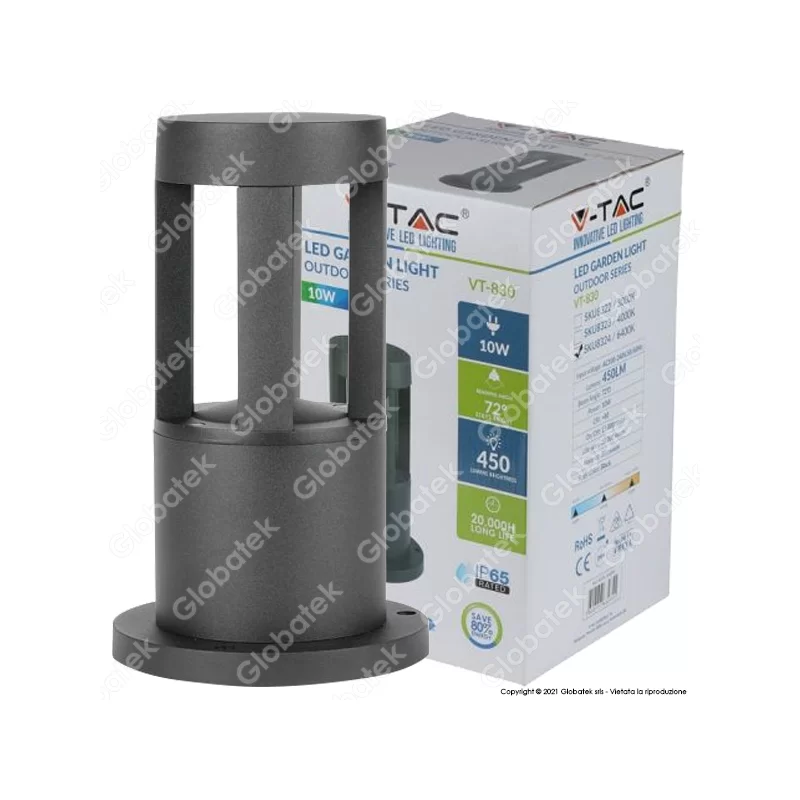 V-TAC VT-830 LAMPADA LED DA GIARDINO CON FISSAGGIO A TERRA 10W COLORE NERO IP65 - SKU 8322 / 8323 / 8324 V-TAC VT-830 LAMPADA LED DA GIARDINO CON FISSAGGIO A TERRA 10W COLORE NERO IP65 - SKU 8322 / 8323 / 8324