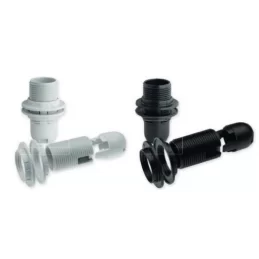 WIVA PORTALAMPADA FILETTATO E14 250V 2A IN LCP CON 2 GHIERE - COLORE BIANCO O NERO 