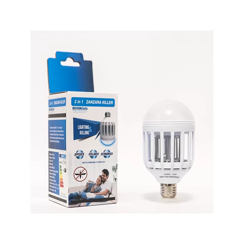 ZANZARA KILLER 2IN1 LAMPADINA LED E27 9W BULB CON LUCE BIANCA + LUCE BLU ATTIRA ED ELIMINA ZANZARE ZANZARA KILLER 2IN1 LAMPADINA LED E27 9W BULB CON LUCE BIANCA + LUCE BLU ATTIRA ED ELIMINA ZANZARE