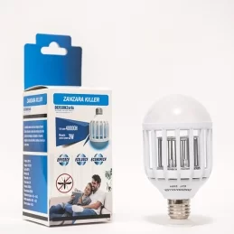 ZANZARA KILLER LAMPADINA LED E27 1W BULB CON LUCE BLU ATTIRA ED ELIMINA ZANZARE 
