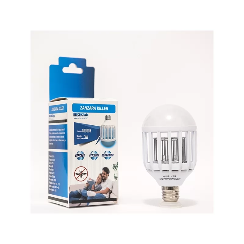 ZANZARA KILLER LAMPADINA LED E27 1W BULB CON LUCE BLU ATTIRA ED ELIMINA ZANZARE ZANZARA KILLER LAMPADINA LED E27 1W BULB CON LUCE BLU ATTIRA ED ELIMINA ZANZARE