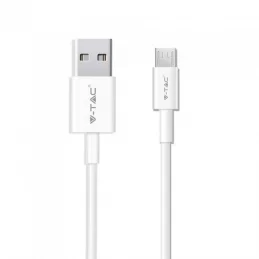 V-TAC VT-5321 SILVER SERIES USB DATA CABLE MICRO USB CAVO COLORE BIANCO 1M - SKU 8484 