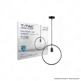 V-TAC VT-7322 LAMPADARIO A SOSPENSIONE IN METALLO CON PORTALAMPADA PER LAMPADINE E27 - SKU 3836 