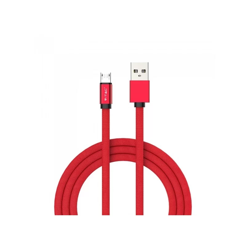 V-TAC VT-5341 RUBY SERIES USB DATA CABLE MICRO USB CAVO IN CORDA COLORE ROSSO 1M - SKU 8497 V-TAC VT-5341 RUBY SERIES USB DATA CABLE MICRO USB CAVO IN CORDA COLORE ROSSO 1M - SKU 8497